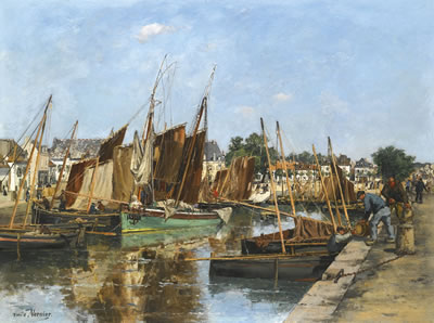 BATEAUX AU PORT by Émile Louis Vernier - Auction record, sale price, and art valuation. Compare with similar artists and explore comparable artworks.