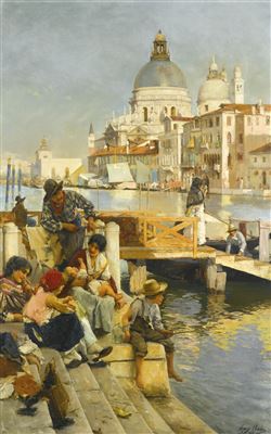 IL MIO TRAGHETTO (MY FERRY) by Henry Woods - Auction record, sale price, and art valuation. Compare with similar artists and explore comparable artworks.