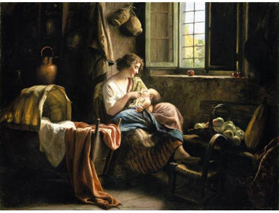 Sample artwork by Giuseppe Magni (1869 - 1956), known for interior genre scene painting - View similar artists and auction records