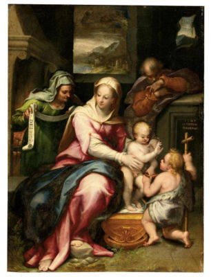 SACRA FAMIGLIA CON SANTA ELISABETTA E SAN GIOVANNINO by Denys Fiammingo Calvaert - Auction record, sale price, and art valuation. Compare with similar artists and explore comparable artworks.