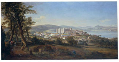 VEDUTA DI BRACCIANO, DEL LAGO E DEL PALAZZO ODESCALCHI
