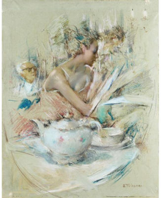 FIGURA FEMMINILE CON AUTORITRATTO