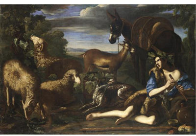 UN PASTORE CHE RIPOSA VICINO AL SUO GREGGE, CON UN CANE E UN ASINO by Tommaso Salini - Auction record, sale price, and art valuation. Compare with similar artists and explore comparable artworks.