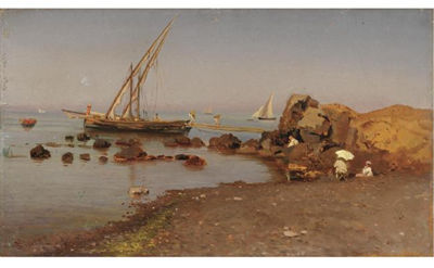 SPIAGGIA DI PORTICI by Federico Rossano - Auction record, sale price, and art valuation. Compare with similar artists and explore comparable artworks.