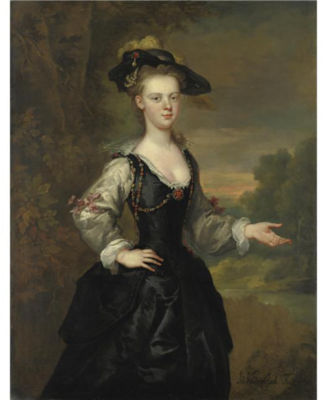 RITRATTO DI GIOVANE DONNA CON CAPPELLO E VESTITO NERO