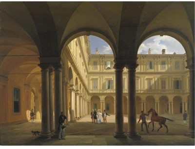 VEDUTA DEL CORTILE DELL'I. R. PALAZZO DEL GOVERNO