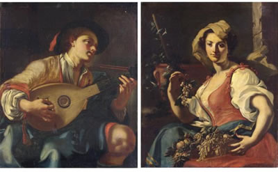 ALLEGORIA DELLA MUSICA;ALLEGORIA DELL'AUTUNNO; a pair (2)