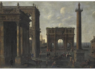 CAPRICCIO ARCHITETTONICO CON ARCO TRIONFALE
