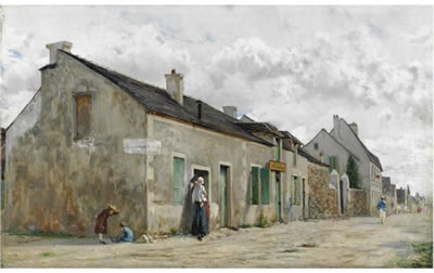 STRADA DI PAESE A SUD DI PARIGI by Telemaco Signorini - Auction record, sale price, and art valuation. Compare with similar artists and explore comparable artworks.