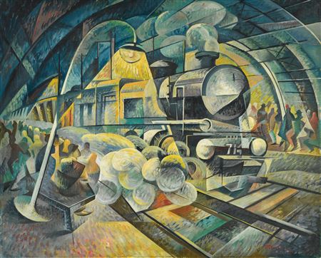 Sample artwork by Antonio Marasco (1886 - 1975), known for futurist aeropainting - View similar artists and auction records