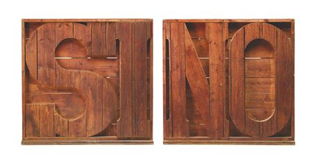 Sample artwork by Mario Ceroli (Born 1938), known for painting and sculpture, silhouettes of wood - View similar artists and auction records