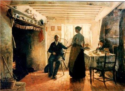 Visit from Grandfather, a Somersetshire Cottage