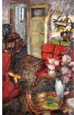 INTERIOR WITH RED CHAIR by Cyril Mann - Auction record, sale price, and art valuation. Compare with similar artists and explore comparable artworks.