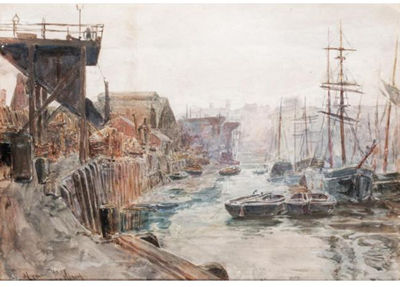 WILSON'S TIMBER YARD, NORTH QUAY, SUNDERLAND by Thomas Marie Madawaska Hemy - Auction record, sale price, and art valuation. Compare with similar artists and explore comparable artworks.