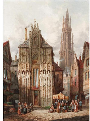 CONTINENTAL TOWN VIEWS (a pair)