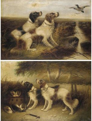 REST AFTER SHOOT; SETTERS IN THE MOORS (a pair) by Edward George Armfield - Auction record, sale price, and art valuation. Compare with similar artists and explore comparable artworks.