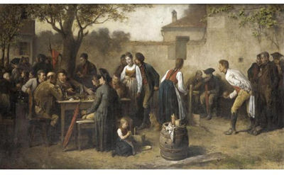 Sample artwork by Friedrich (Ritter von Malheim) Friedlander (1825 - 1901), known for genre painting - View similar artists and auction records
