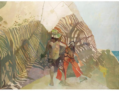 AN INCIDENT BY THE SEASIDE by Leonard Rosoman - Auction record, sale price, and art valuation. Compare with similar artists and explore comparable artworks.