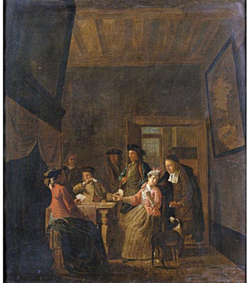 INTERIOR WITH AN ELEGANT COMPANY PLAYING CARDS by Maximilian Blommaert - Auction record, sale price, and art valuation. Compare with similar artists and explore comparable artworks.