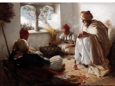 ARABS PLAYING DRAUGHTS