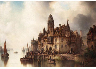 VIEW OF A RIVERSIDE TOWN