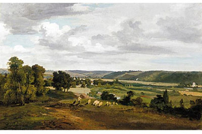 VIEW OF THE THAMES VALLEY BETWEEN MARLOW AND BISHAM