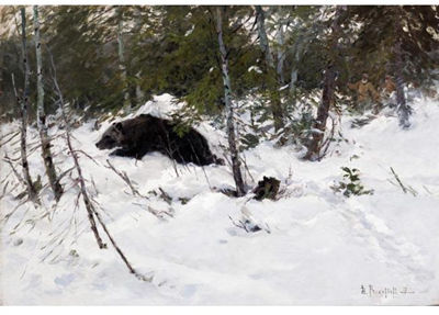Sample artwork by Dimitri von Prokofiev (1879 - 1950), known for wildlife, landscape, hunting painting - View similar artists and auction records
