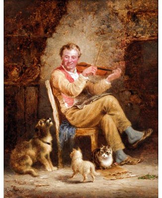A FIDDLER AND HIS AUDIENCE
