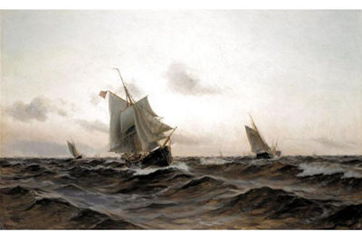 DANISH SHIPS SAILING IN A FRESH BREEZE