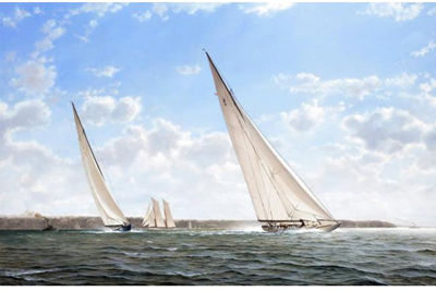 RAINBOW LEADING ENDEAVOUR IN THE AMERICAS CUP