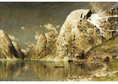 Sample artwork by Johann Holmstedt (1851 - 1929), known for painting, fjord landscape impressionistic - View similar artists and auction records