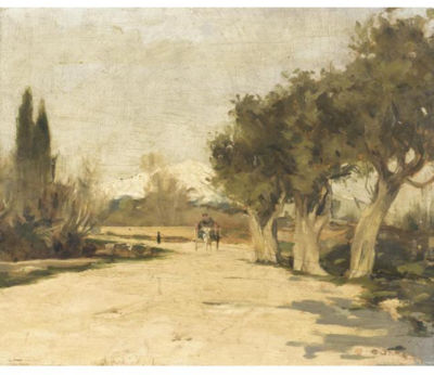 A VILLAGE PATH by Odysseus Fokas - Auction record, sale price, and art valuation. Compare with similar artists and explore comparable artworks.