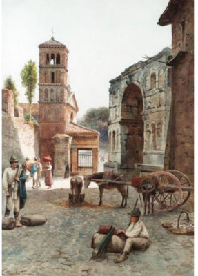 ARCO DI GIANO E SAN GIROGIO IN VELABRO, ROMA by Ettore Roesler Franz - Auction record, sale price, and art valuation. Compare with similar artists and explore comparable artworks.