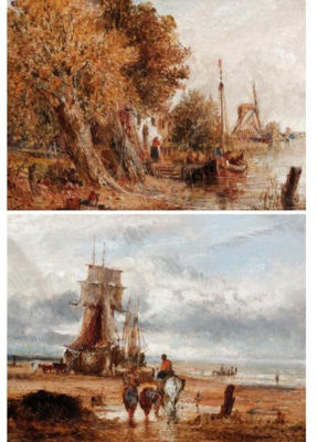 LOW TIDE; A RIVER BANK (Pair) by William Joseph Julius Caesar Bond - Auction record, sale price, and art valuation. Compare with similar artists and explore comparable artworks.