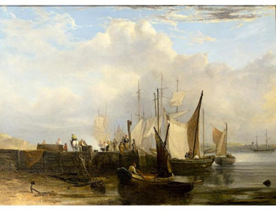 FISHING BOATS IN AN ESTUARY