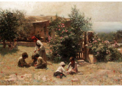 CHILDHOOD'S HAPPY HOURS, CAPRI by William Wiehe Collins - Auction record, sale price, and art valuation. Compare with similar artists and explore comparable artworks.