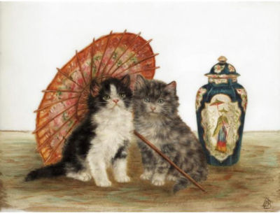 KITTENS AT PLAY by Bessie Bamber - Auction record, sale price, and art valuation. Compare with similar artists and explore comparable artworks.