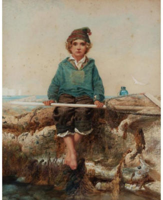 THE LITTLE SHRIMPER by Alfred Downing Fripp - Auction record, sale price, and art valuation. Compare with similar artists and explore comparable artworks.