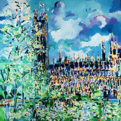 HOUSES OF COMMONS, WESTMINSTER by Philip Sutton - Auction record, sale price, and art valuation. Compare with similar artists and explore comparable artworks.