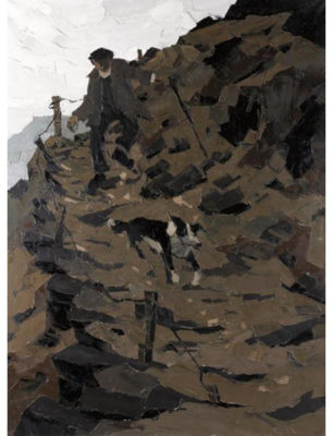A HILL FARMER AND HIS DOG