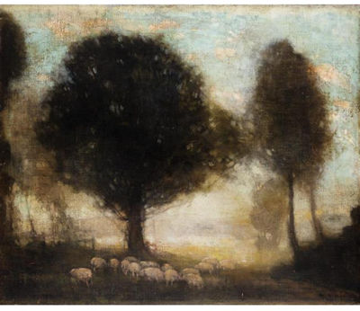 LANDSCAPE WITH SHEEP AND TREES by William George Robb - Auction record, sale price, and art valuation. Compare with similar artists and explore comparable artworks.
