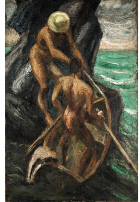 ROWING OFF SARK COAST by Mervyn Laurence Peake - Auction record, sale price, and art valuation. Compare with similar artists and explore comparable artworks.