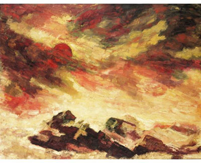 GOLDEN SEA AND ROCKS by Albert Houthuesen - Auction record, sale price, and art valuation. Compare with similar artists and explore comparable artworks.