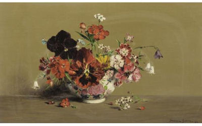 Pansies, Sweet William, Campanulas and Marigold
