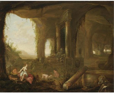 A Grotto with Diana and Her Nymphs Bathing