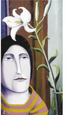 WOMAN WITH LILY by David Carr - Auction record, sale price, and art valuation. Compare with similar artists and explore comparable artworks.