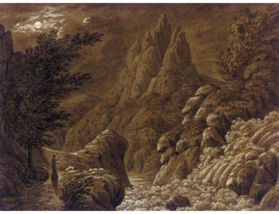 IDEALE GEBIRGSLANDSCHAFT MIT WASSERFALL (IDEALISED LANDSCAPE WITH WATERFALL)