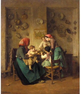 Sample artwork by Charles Edouard Frere (1837 - 1894), known for genre - View similar artists and auction records