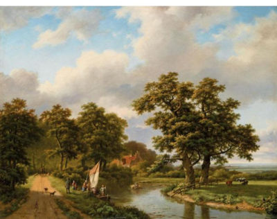 Sample artwork by Marinus Adrianus Koekkoek The Eldler (1807 - 1868), known for rural landscape with large trees and small figures - View similar artists and auction records
