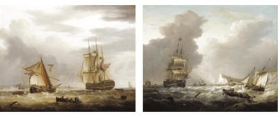 Sample artwork by George Webster (1797 - 1864), known for seascape and landscape painting, ships - View similar artists and auction records